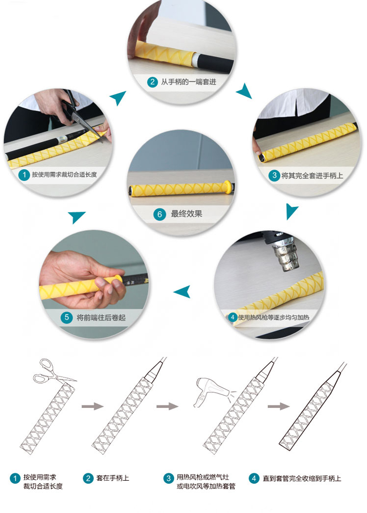 花纹热缩管使用方法步骤简图